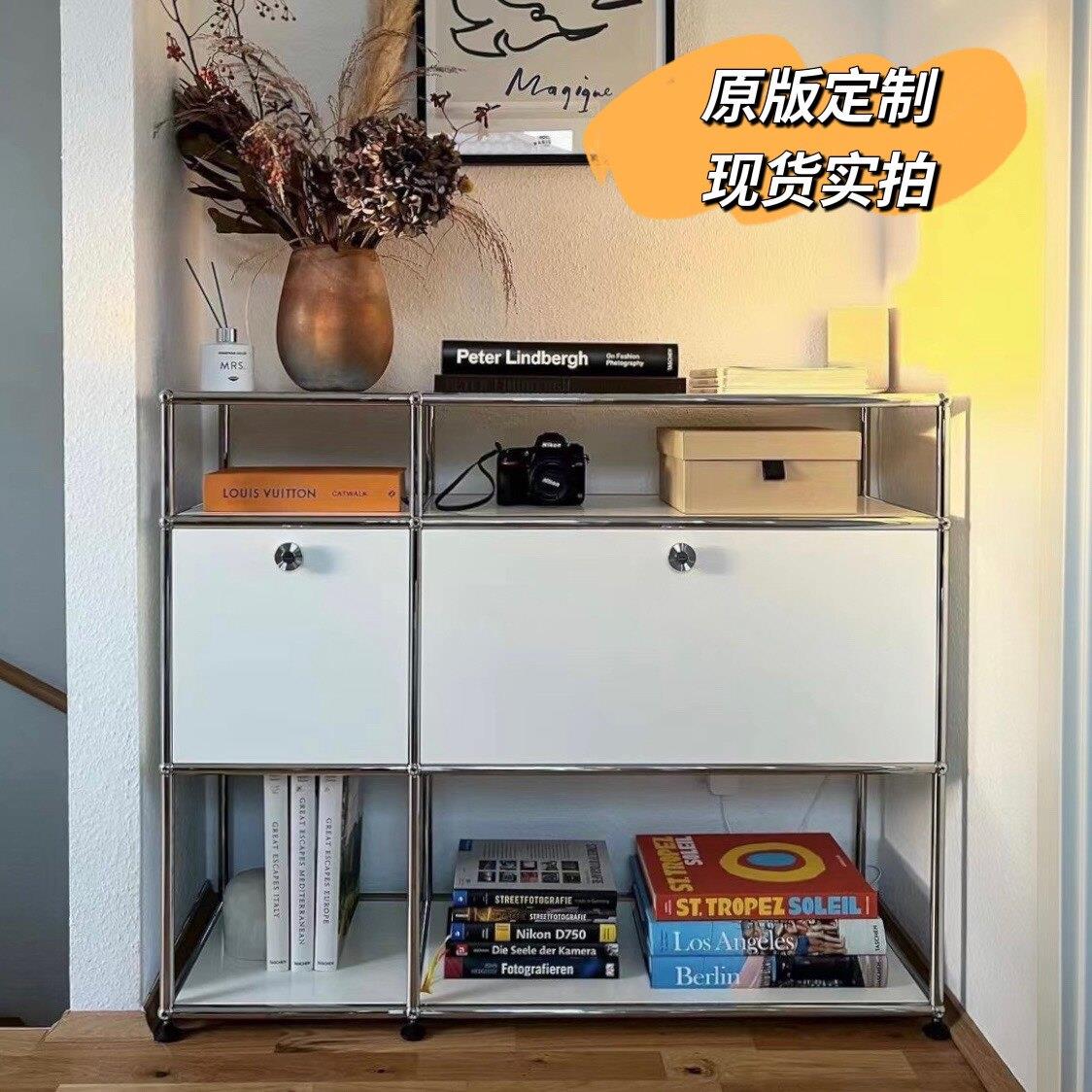 现货 定制中古ins风餐边电视柜现代梳妆台模块组合玄关柜