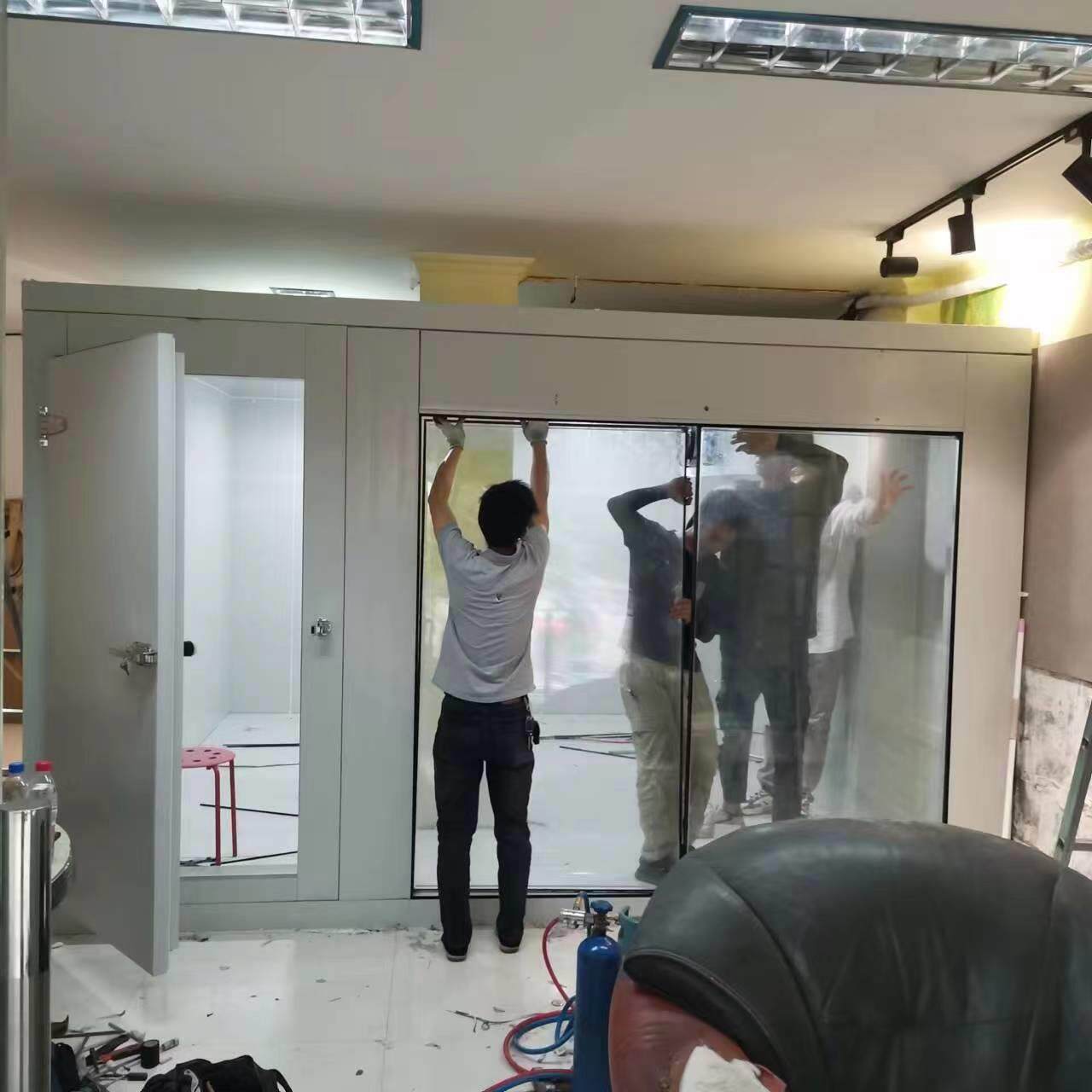 透明玻璃可视化后补式冷库冷库展示柜玻璃门真空冷藏库保鲜柜