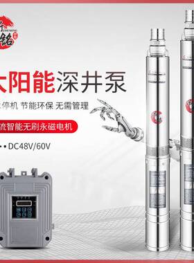 太阳能光伏水泵48v60v高扬程大流量直流无刷永磁电机太阳能深井泵