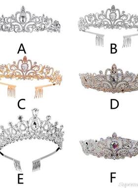 Crystal Crown Tiara with Comb Headband for Women Girls Weddi