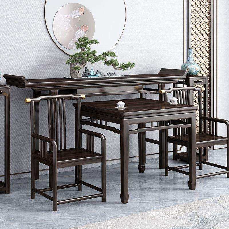 新中式中堂六件套实木明式条案农村堂屋供奉桌佛台简约翘头桌神台