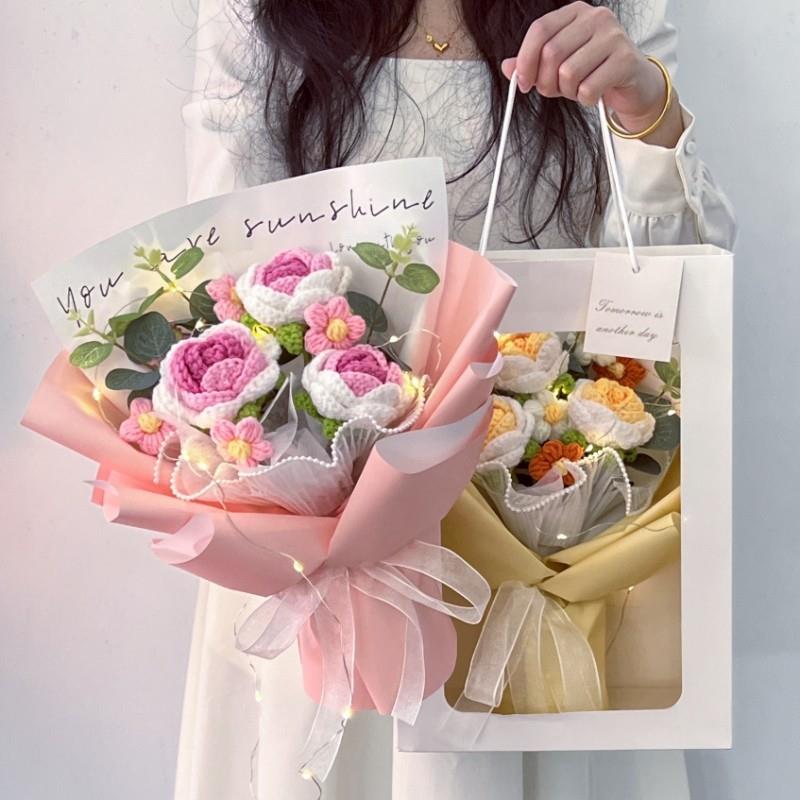 生日女生七夕礼物送女友女生针织花束手工编织毛线教师节送老师