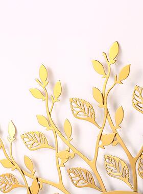 轻奢铁艺壁BG011饰树花壁挂餐厅客叶厅墙面挂装饰品发件沙电视背