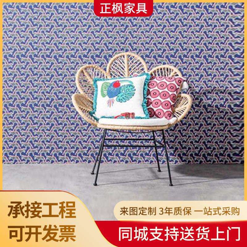 室外阳台休闲椅藤椅藤编孔雀椅现代简约庭院露台家用户外家具藤椅