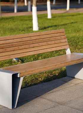 休户公园长椅室外防腐木靠背长外凳景区成品座椅椅广AGQ场长条座