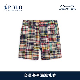 ralphlauren拉夫劳伦男童，24春polo学院风拼饰格纹短裤rl41265