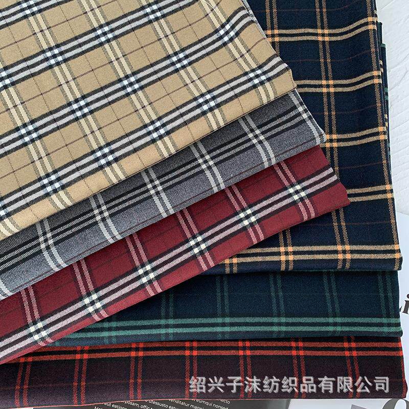 6色秋冬红色巴复古宝利西装马甲套装裤子辣妹斜纹磨毛格子布面料