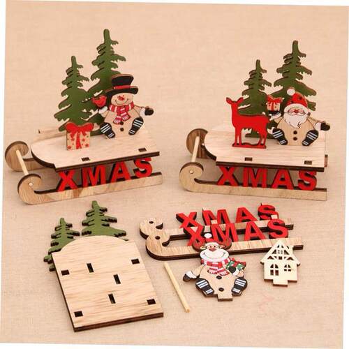 Christmas Table Window Wooden Assembly Decoration圣摆件诞节