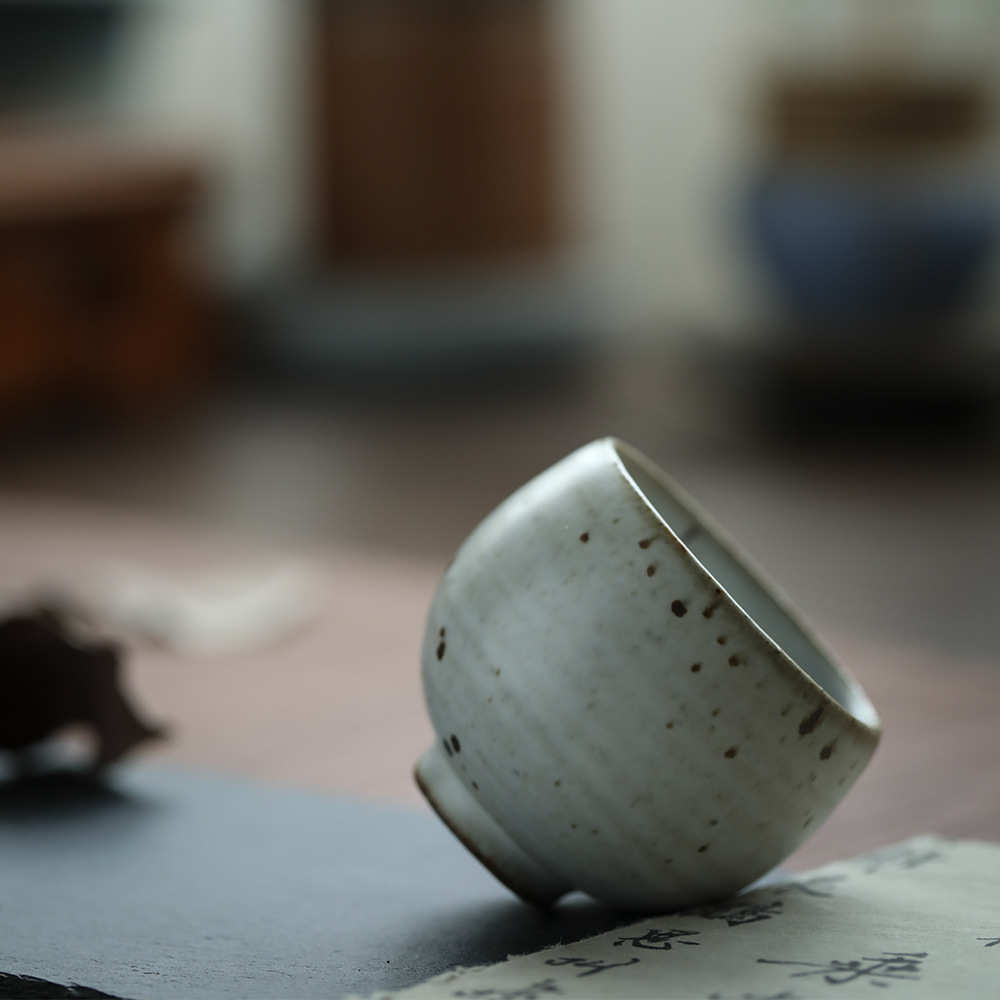 景德镇粗陶杯茶道主人单杯迷你功夫陶瓷纯手工小号仿古个性茶具