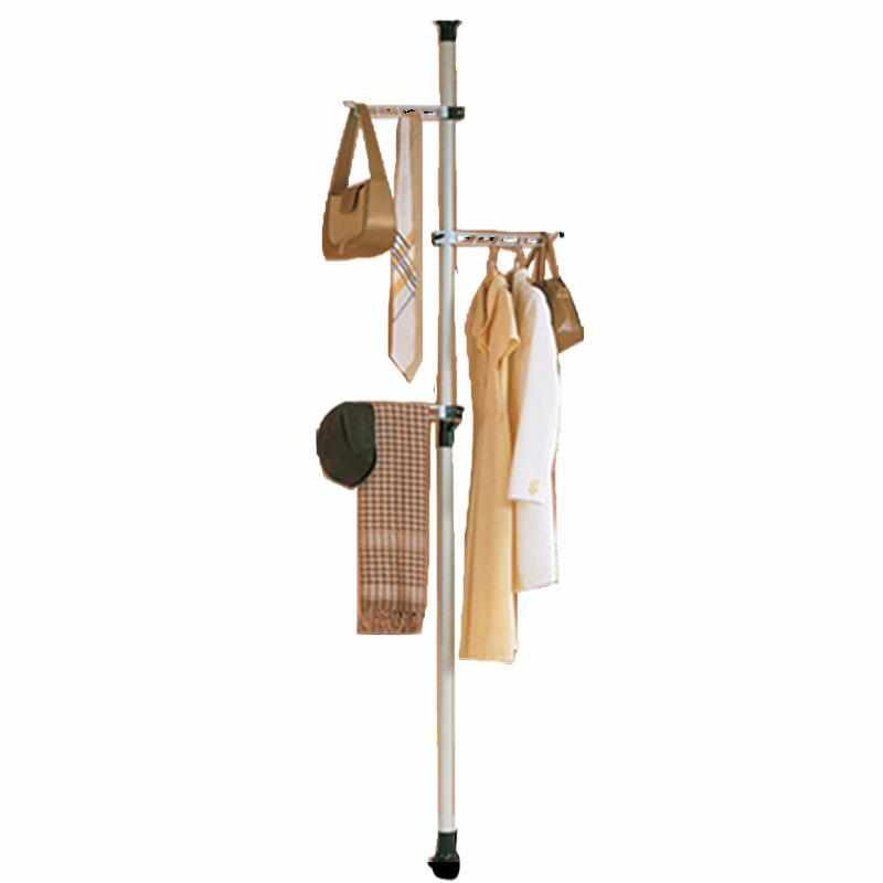 厂家顶天立地晾衣杆单杆置卧室厂家家用衣架伸缩晾衣架落地不锈钢