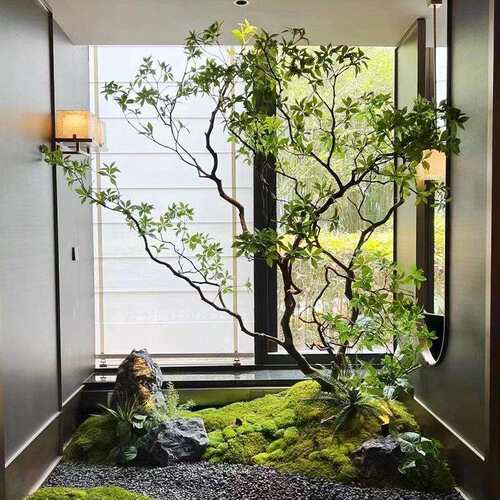 仿真马醉木室内绿植造景装饰树仿生绿植大型假树简约景观橱窗摆件
