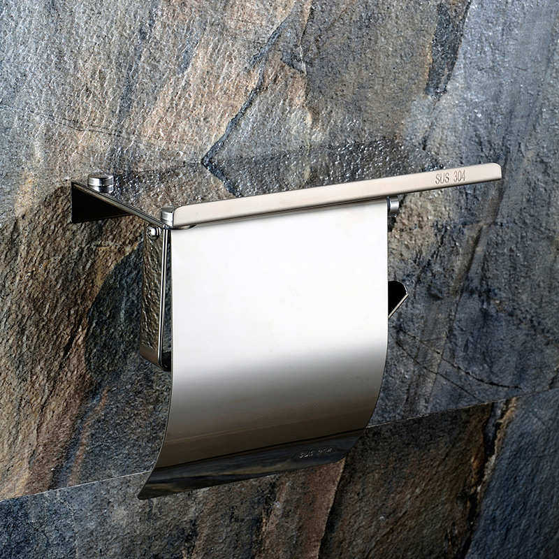 厕所纸巾架304不锈钢酒店卫生间卷纸架厕纸盒免打孔手机架洗手间