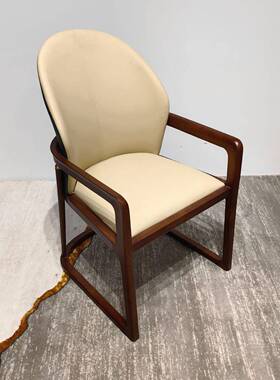 餐酒轻奢风餐椅新中式带扶手用实木椅商会议室职员座KYL椅店餐厅