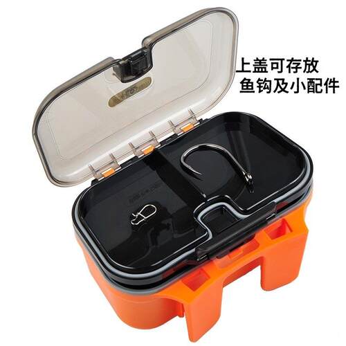 凯思kase矶钓保温饵盒ABS塑料虫盒塑料南极虾盒海钓双盖保鲜饵盒