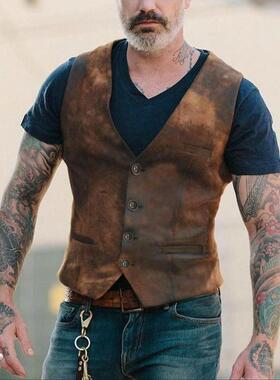 D 45044 Retro Fashion Men's Vest 复古式马甲