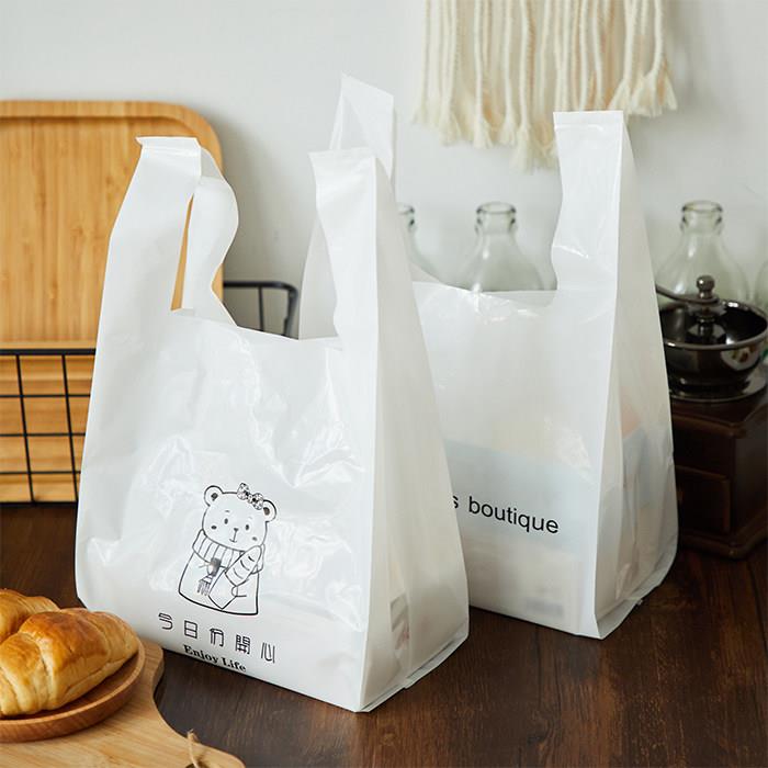 烘焙包装手提袋网红食品蛋糕打包外卖袋一次性烘焙西点手拎塑料袋