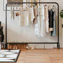 晾衣架落地卧室家用室内凉衣杆加粗结实阳台晒衣架简易衣服挂衣架