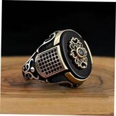 Ring Handmade Retro Vintage Turkish Men Swords For Double