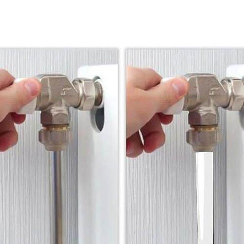 Radiator Pipe Cover Set 4 White Plastic Covers with Collars