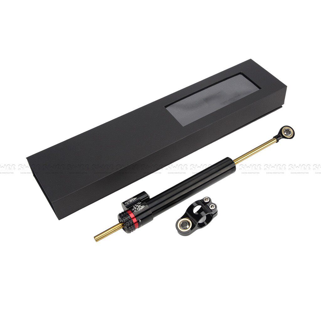 摩托车通用加长改装钛尺阳极黑色方向阻尼器平衡杆减震转向可调节