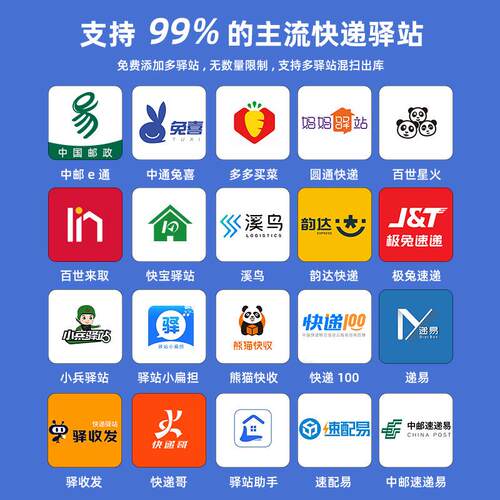 快递出库仪兔喜中邮e通妈妈驿站多系统混扫仓库用API开发高拍仪