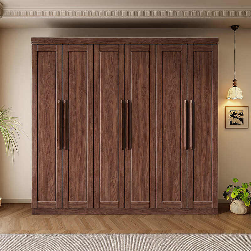 新衣橱对开木主家用简约衣柜物现代大容量置实木柜门黑胡桃卧中式,住宅家具,独立衣柜,淘宝优惠券,粉丝福利购,淘宝优惠卷