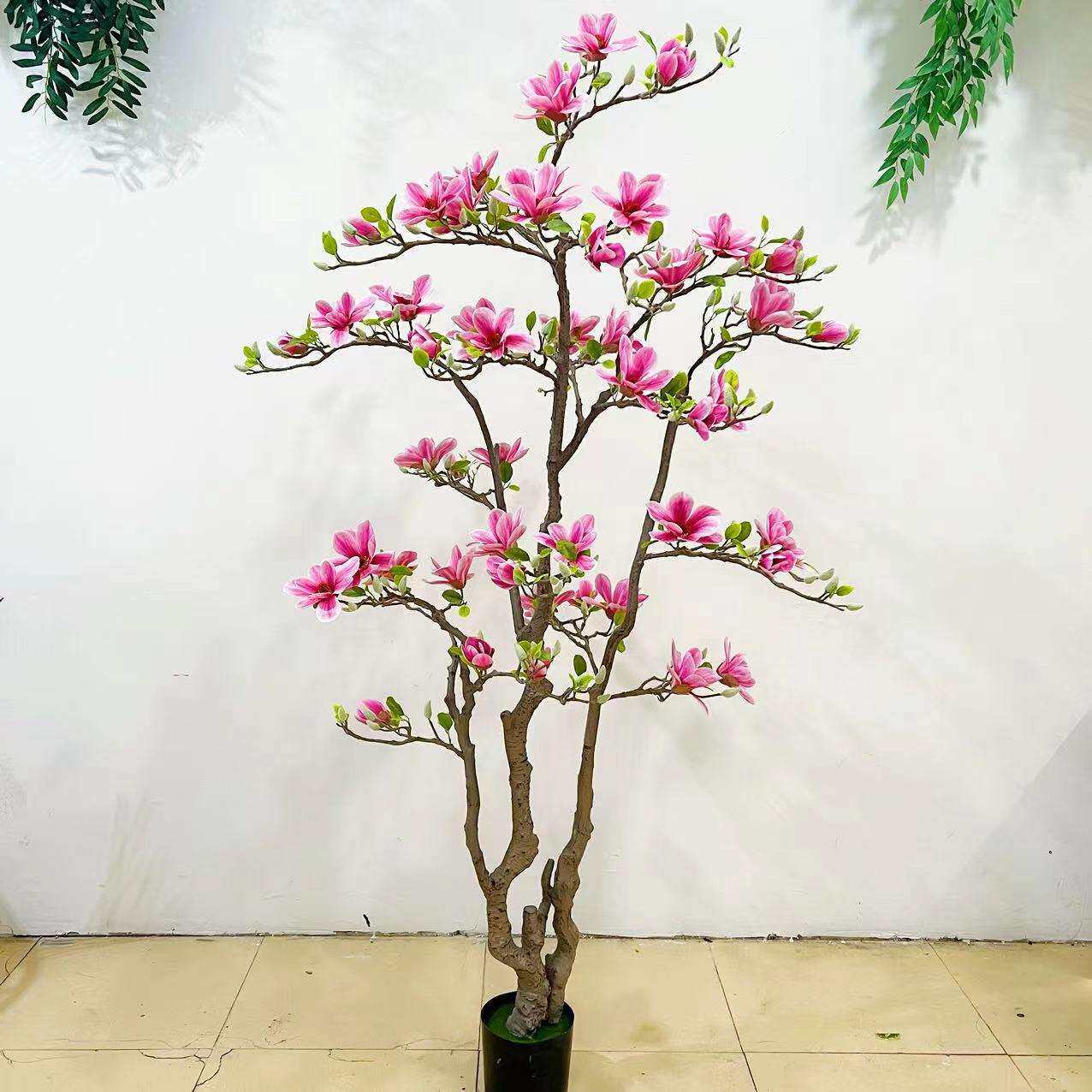 高端玉兰花树仿真绿植假树室内客厅仿生禄植盆栽落地装饰植物摆件