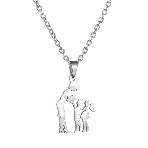 Mothers and Children Family Stainless Steel Necklaces Silver