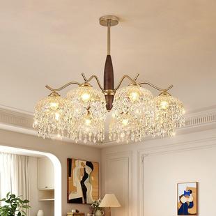复古美式 水晶客厅吊灯护眼玻璃吊灯后现代创意卧室餐厅房间灯具