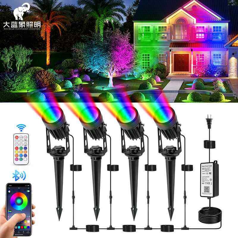 户外防水ip65草坪插地灯景观氛围七彩App花园灯庭院地插灯照树灯