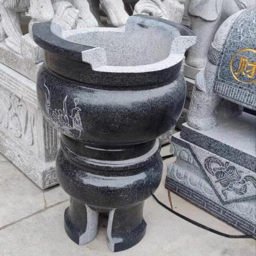 天然青石大香炉祠堂镇宅龙凤吉祥原石炉寺庙复古传统整磨光石炉鼎