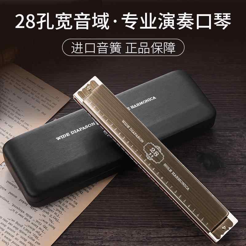 正品进口音春天28孔覆调鹅奏口琴乐经典成人初学者专业演级器