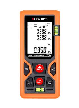 深圳红M外VC842D线激光测距仪120高精毫米级度VC842D手持电尺测子