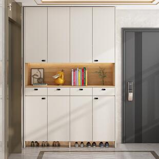 实木防盗鞋柜家用门口楼道外电梯口靠墙收纳走廊柜大容量带锁定制