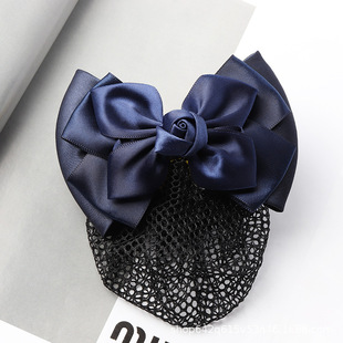 头花女职业酒店餐饮服务员上班头饰盘发网套日韩发卡护士网兜发网