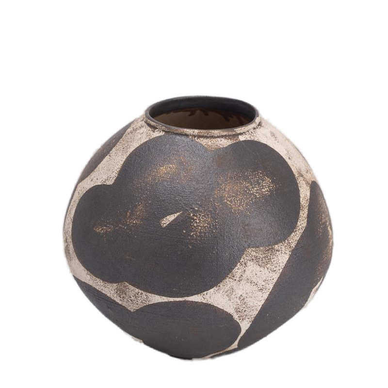 侘寂中古风圆肚陶瓷花瓶家居样板间民宿手工陶罐花器餐桌花器摆件,家居饰品,花瓶,淘宝优惠券,粉丝福利购,淘宝优惠卷