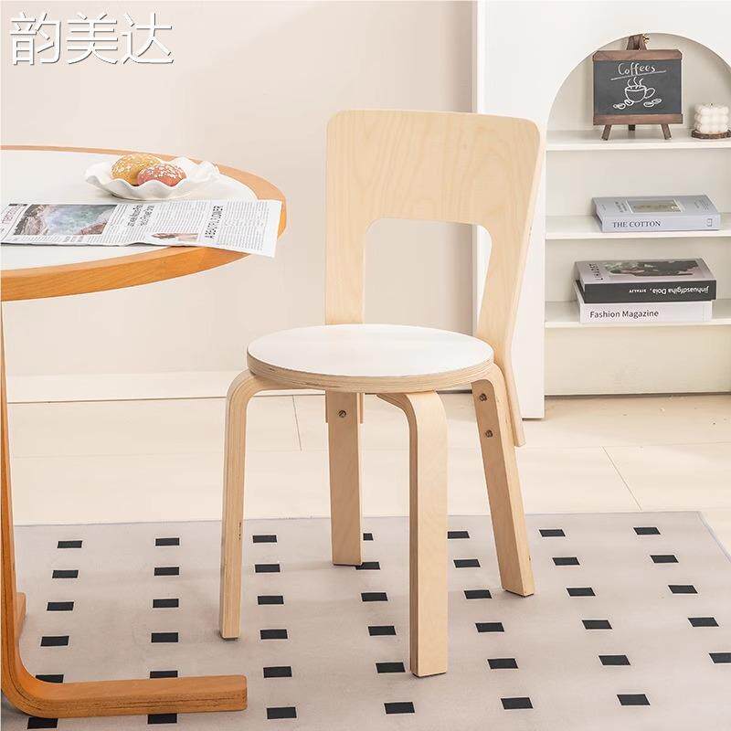 artek  椅  子 北欧经典餐厅靠背餐 椅 ins中古实木家用简约高级感靠背 椅 床笠垫