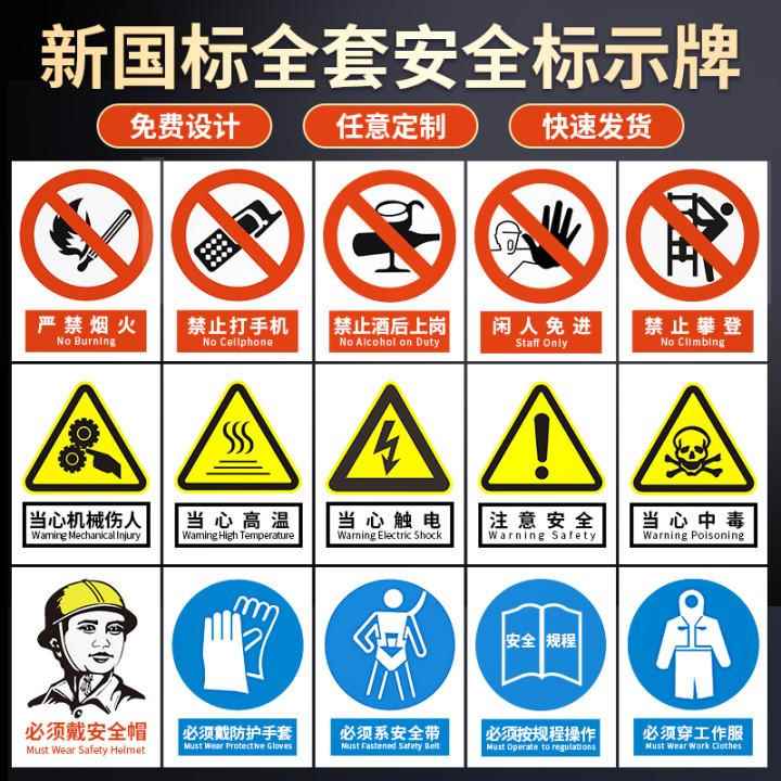 安全标识牌标牌定制安全警示牌铝标志提示牌PVC告知牌防水标识贴