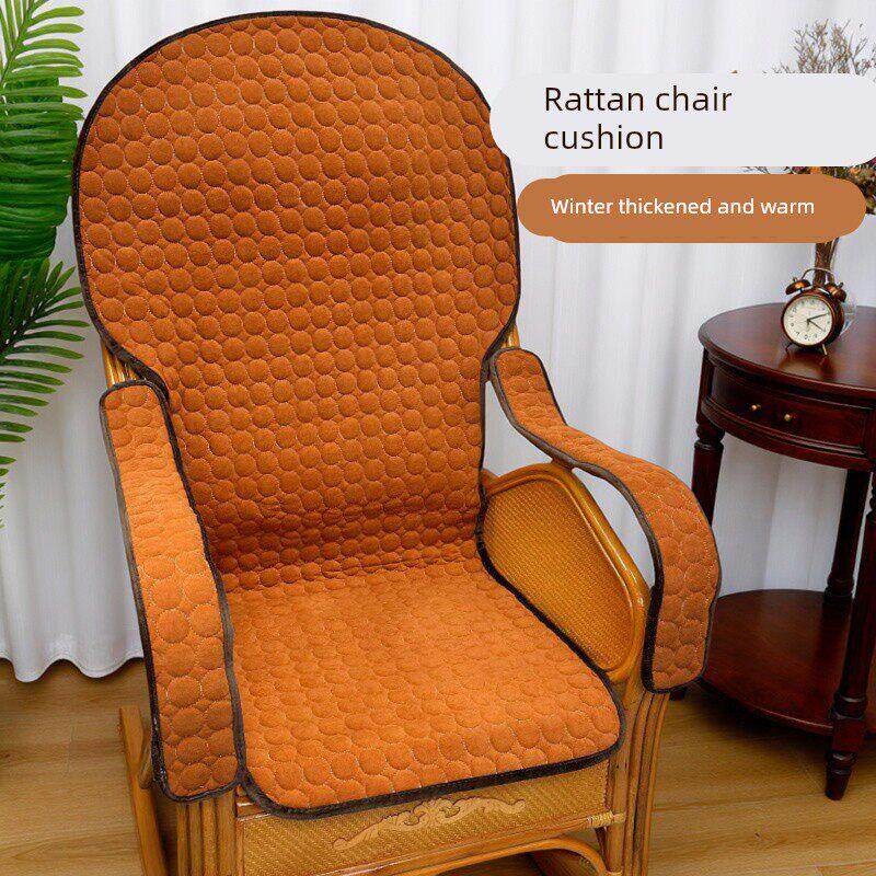 布兜藤椅坐垫冬季加厚棉垫椅子垫连靠背一体椅坐垫办公椅垫套罩