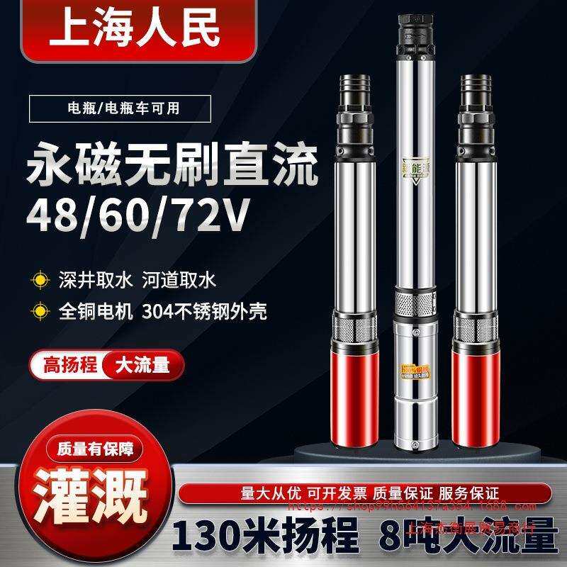 上海上海人民永磁无刷直流深井泵48/60v高扬程不锈钢无刷直流潜水