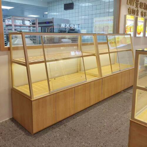 面包店展示柜商用玻璃食品展柜蛋糕西点货架烘培房边柜中岛柜定制
