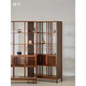 新中式 博古架实木茶室展示柜古董架书架客厅多宝阁办公室架子