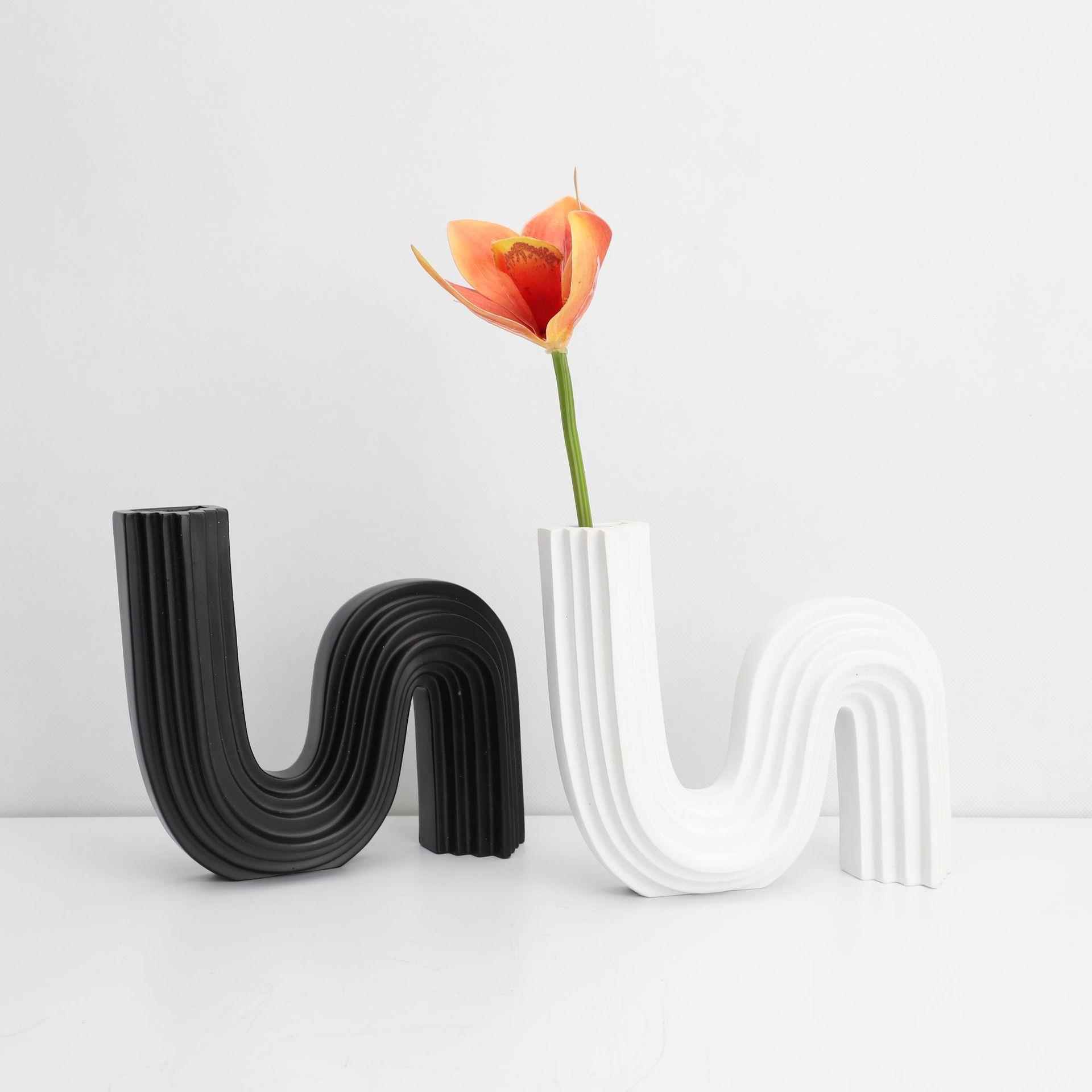 N形花瓶关装饰客厅书房卧室068玄桌品插花艺术品摆件创意家面居摆