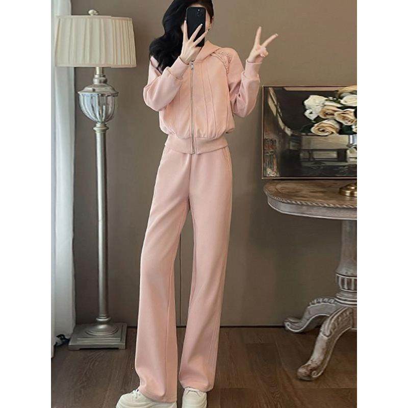 ROUMIKL港风休闲运动套装女秋冬加厚新款高级感网红炸街卫衣阔腿