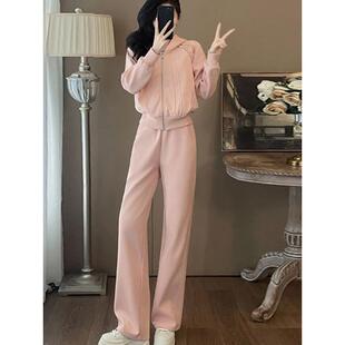 ROUMIKL港风休闲运动套装女秋冬加厚新款高级感网红炸街卫衣阔腿