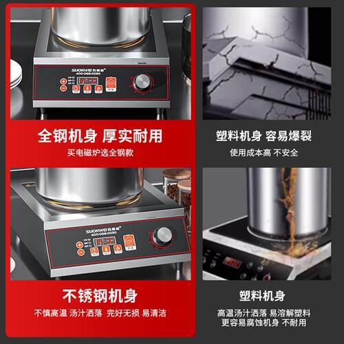 西蒙威商用电磁炉家用凹面大功率3500w5000w炒菜新款电炒锅电磁灶