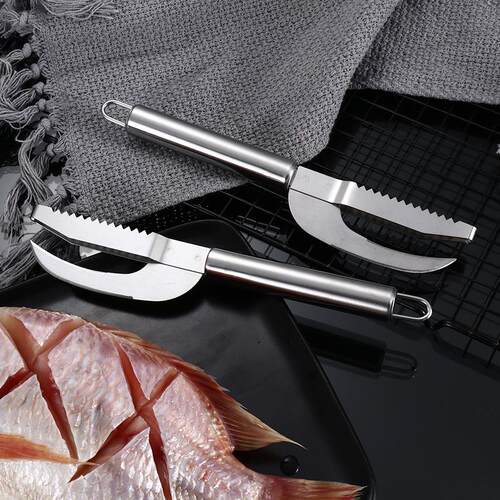 Fish Scaling Tool - 3-in-1 Stainless Steel Kitchen Gadget fo