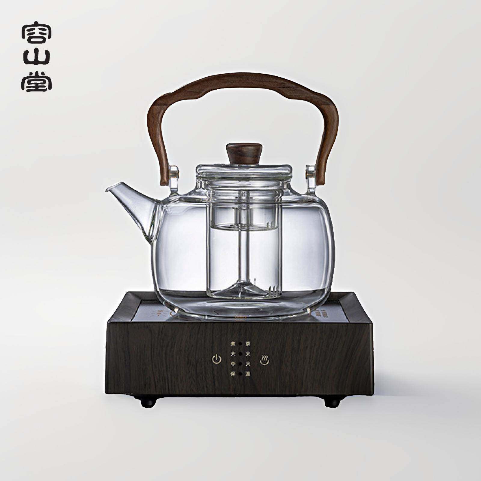容山堂高硼硅花茶壶煮茶壶玻璃壶围炉煮茶耐高温泡茶蒸茶器电陶炉