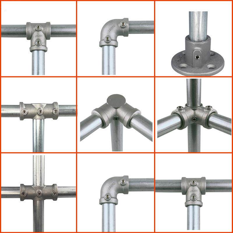 圆管连接件固定件4/6分钢管卡扣免焊镀锌管接头20mm25/32管卡三通