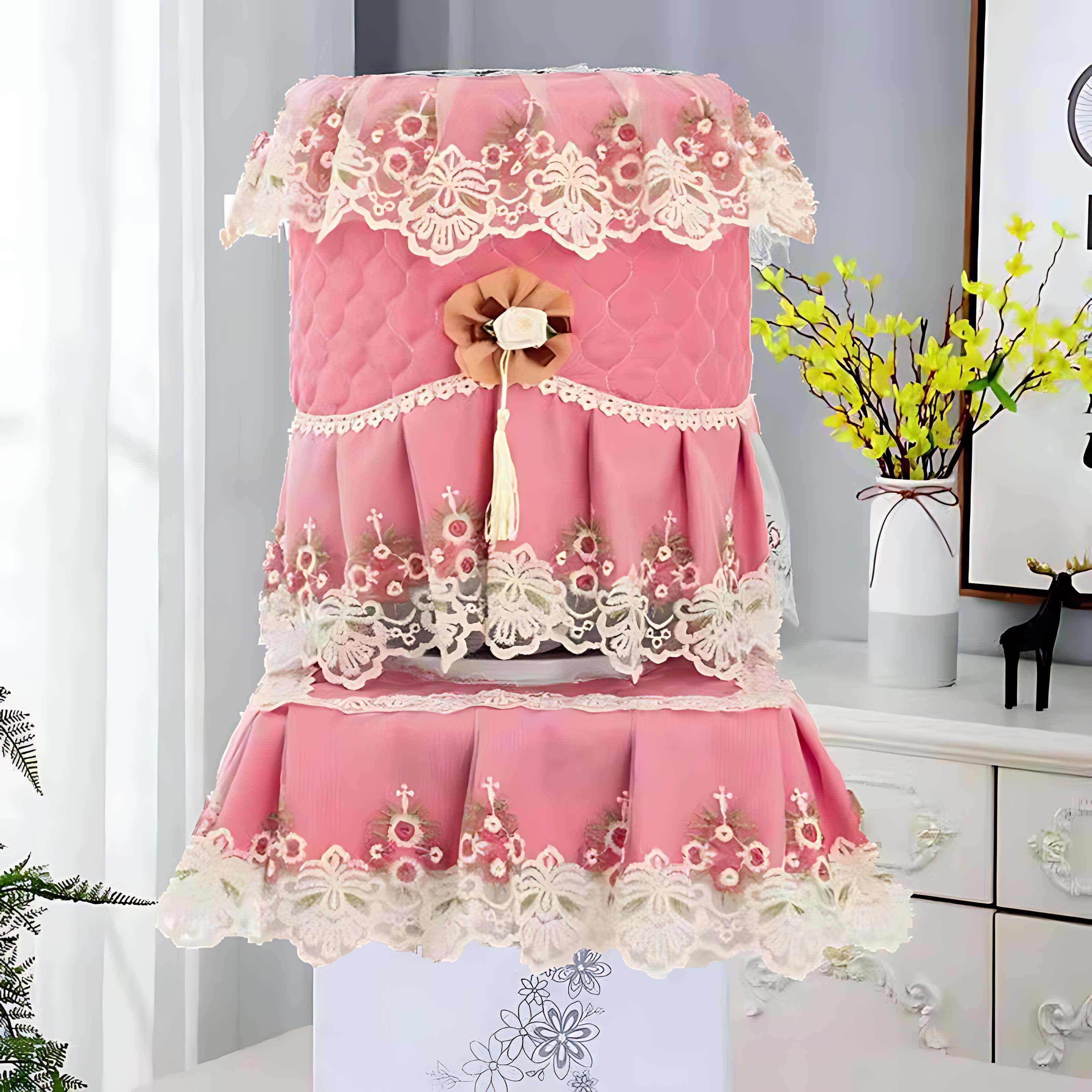 饮水机罩家用客厅清新现代简约可爱饮水机套防尘罩家用蕾丝水桶套